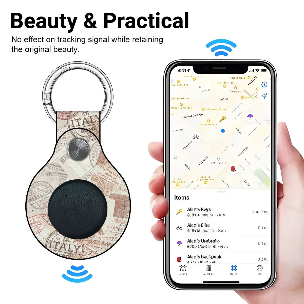 Stamped For Adventure Airtag Holder