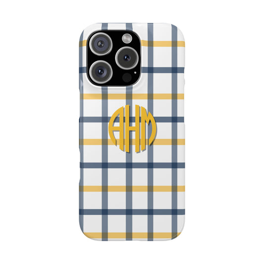 Tailgate Tartan - Navy & Gold Slim