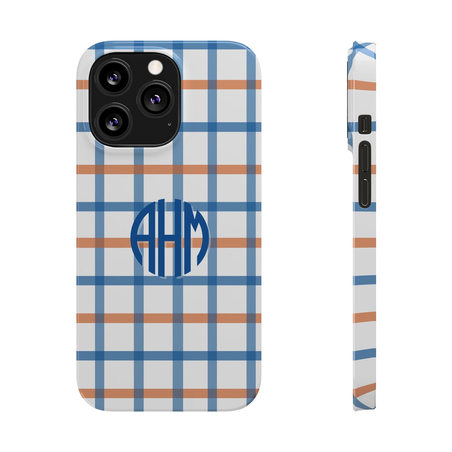Tailgate Tartan - Blue & Orange Slim