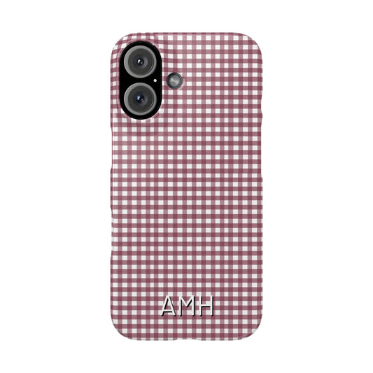 Game Day Gingham -Maroon Slim
