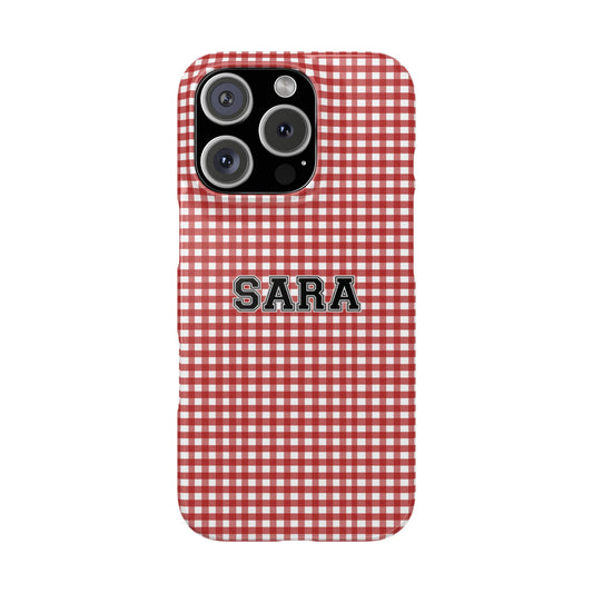 Game Day Gingham - Red Slim