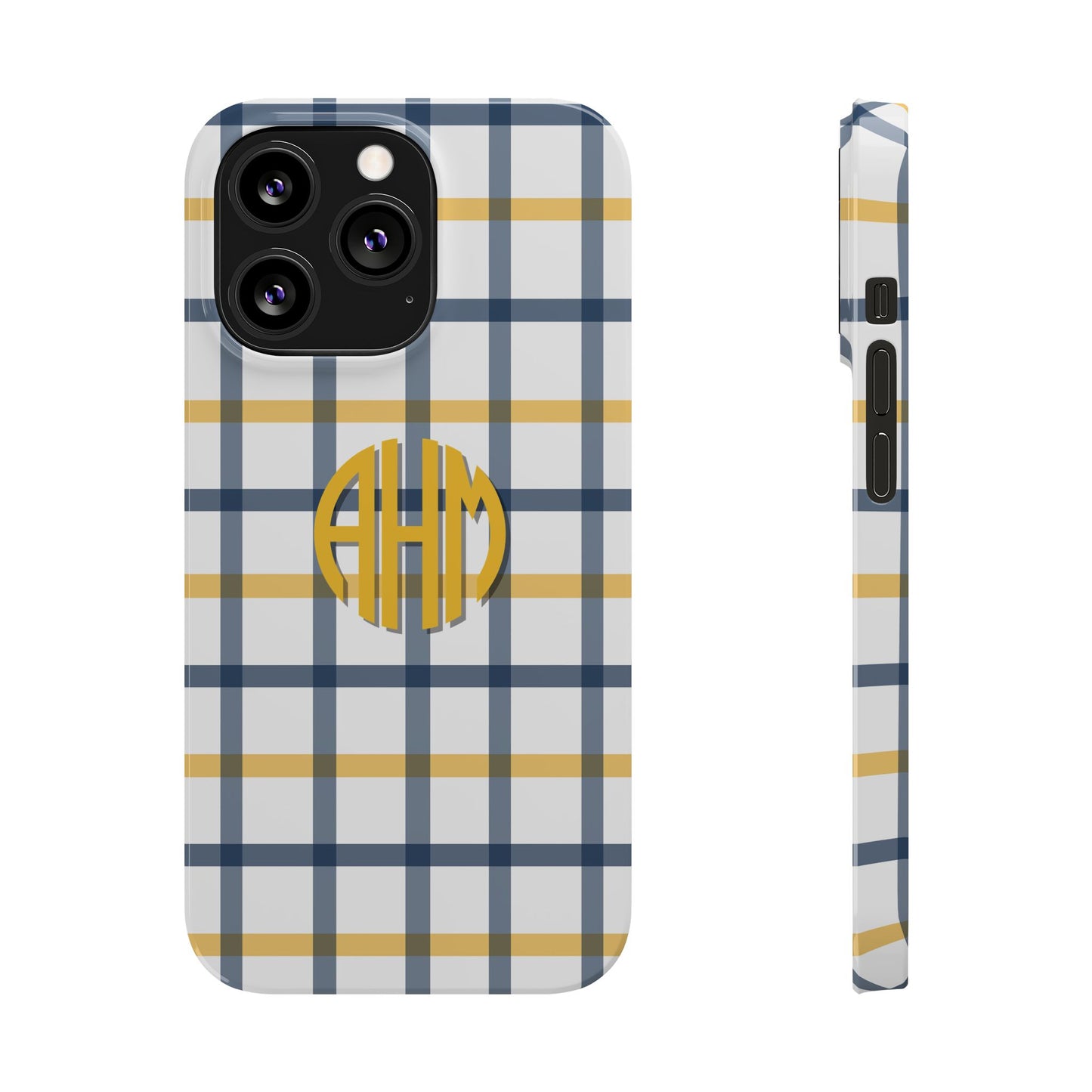 Tailgate Tartan - Navy & Gold Slim
