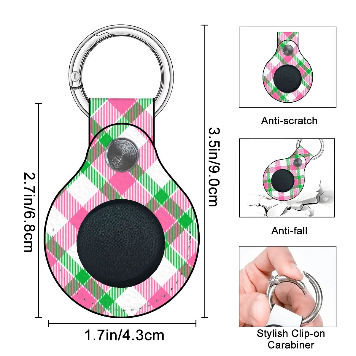 Palm Beach Plaid Airtag Holder